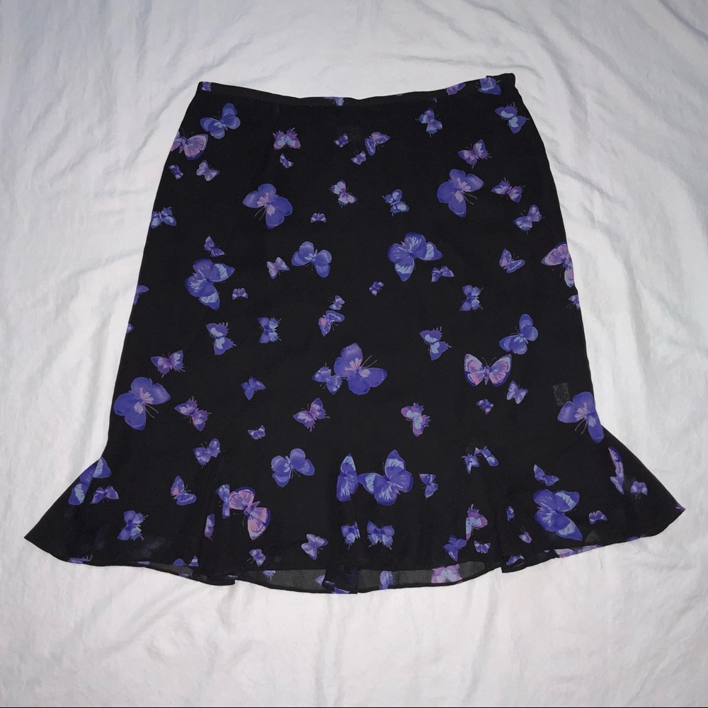 Butterfly print ruffle skirt 14